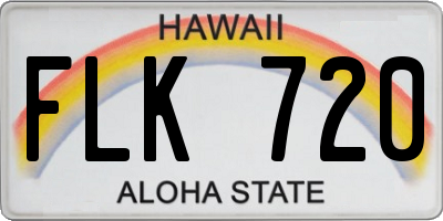 HI license plate FLK720