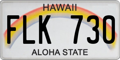 HI license plate FLK730