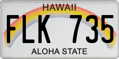 HI license plate FLK735