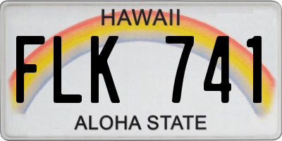 HI license plate FLK741