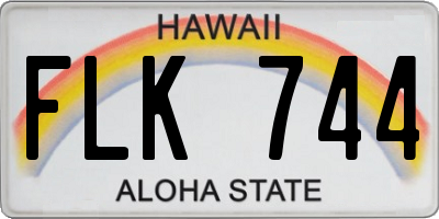 HI license plate FLK744