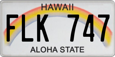HI license plate FLK747