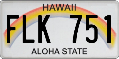 HI license plate FLK751