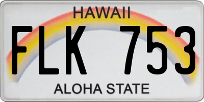 HI license plate FLK753
