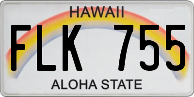 HI license plate FLK755