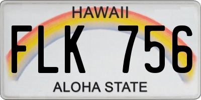 HI license plate FLK756