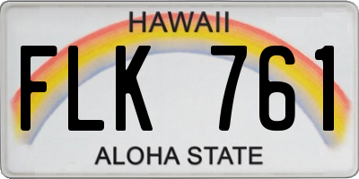 HI license plate FLK761