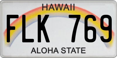HI license plate FLK769