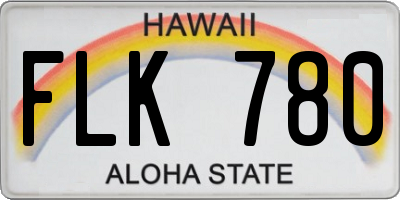 HI license plate FLK780