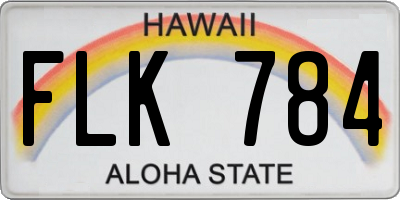 HI license plate FLK784