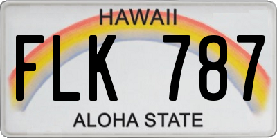 HI license plate FLK787
