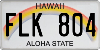 HI license plate FLK804