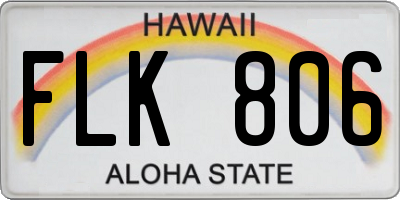 HI license plate FLK806