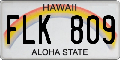 HI license plate FLK809