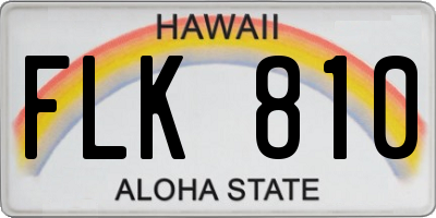 HI license plate FLK810