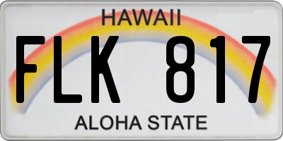 HI license plate FLK817