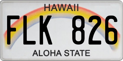 HI license plate FLK826