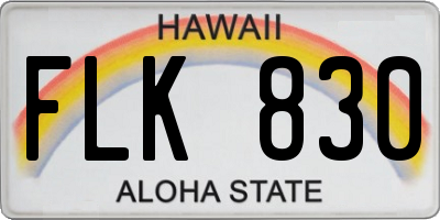 HI license plate FLK830