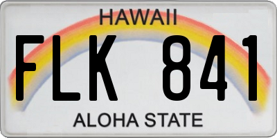 HI license plate FLK841