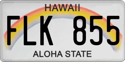 HI license plate FLK855