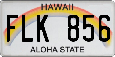 HI license plate FLK856