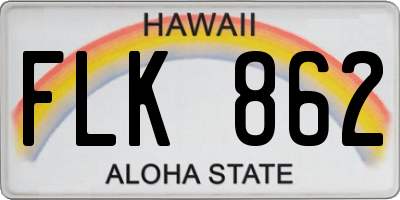 HI license plate FLK862