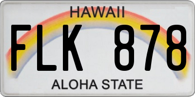 HI license plate FLK878