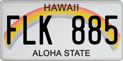 HI license plate FLK885