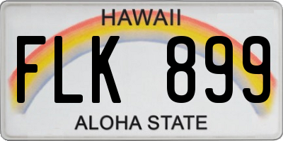 HI license plate FLK899