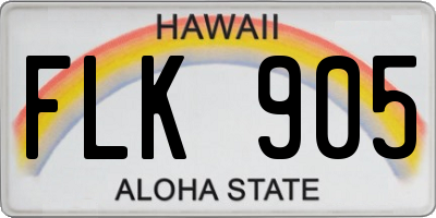 HI license plate FLK905
