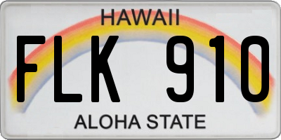 HI license plate FLK910