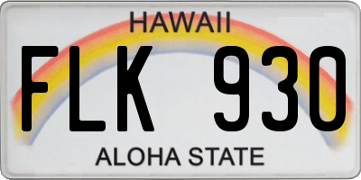 HI license plate FLK930