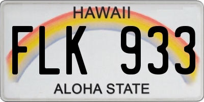 HI license plate FLK933