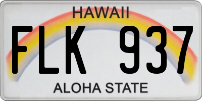 HI license plate FLK937
