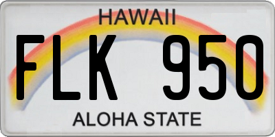 HI license plate FLK950