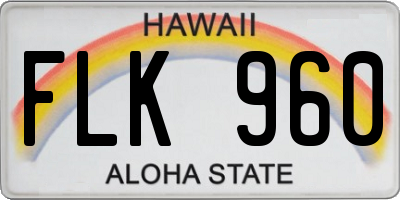 HI license plate FLK960