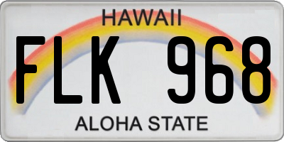 HI license plate FLK968