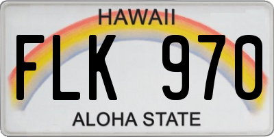 HI license plate FLK970