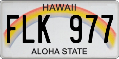 HI license plate FLK977