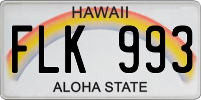 HI license plate FLK993