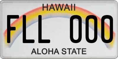 HI license plate FLL000