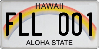 HI license plate FLL001