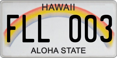 HI license plate FLL003