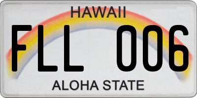 HI license plate FLL006