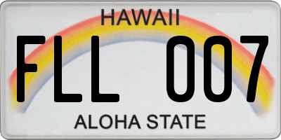 HI license plate FLL007
