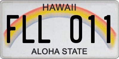 HI license plate FLL011