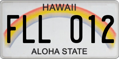 HI license plate FLL012
