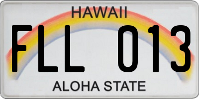 HI license plate FLL013
