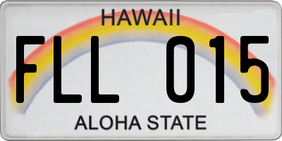 HI license plate FLL015