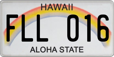 HI license plate FLL016